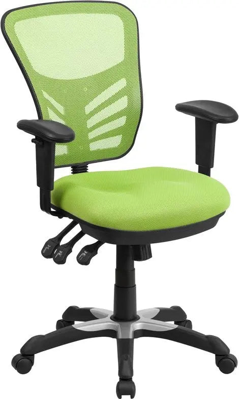 Brielle Mid-Back Green Mesh Executive Swivel Chair w/Adj Arms iHome Studio