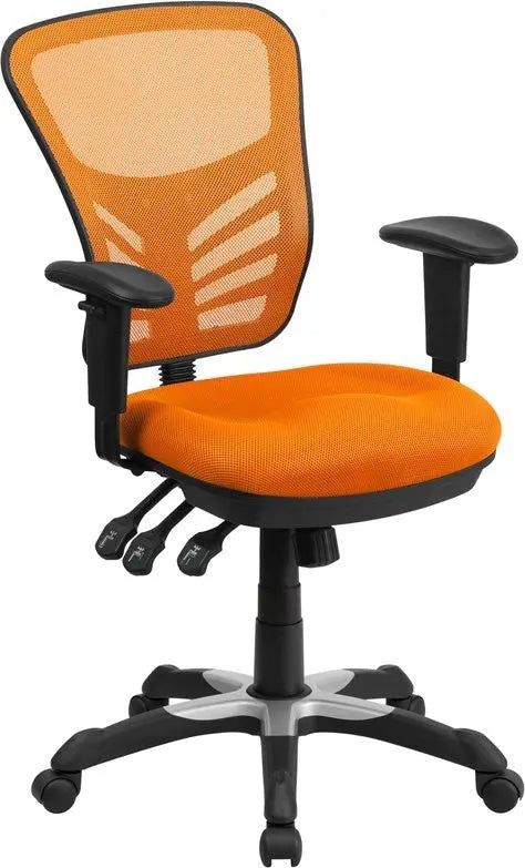 Brielle Mid-Back Orange Mesh Executive Swivel Chair w/Adj Arms iHome Studio