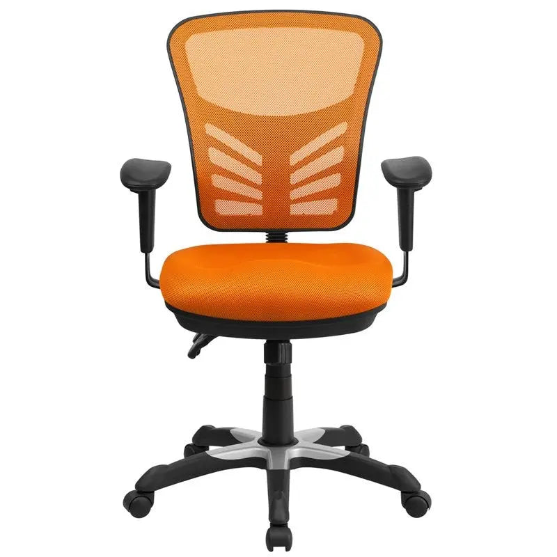 Brielle Mid-Back Orange Mesh Executive Swivel Chair w/Adj Arms iHome Studio