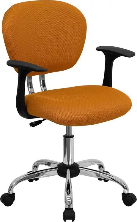 Brielle Mid-Back Orange Mesh Swivel Home/Office Task Chair w/Arms iHome Studio