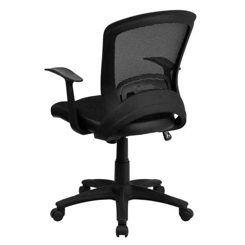 Brielle Mid-Back Padded Back Black Mesh Swivel Home/Office Task Chair w/Arms iHome Studio