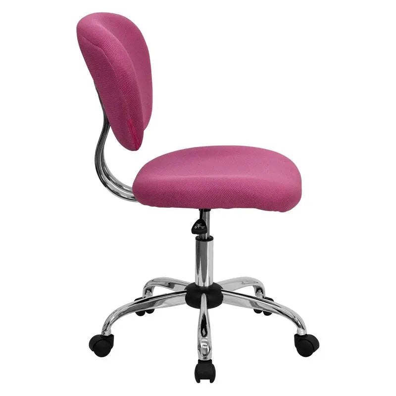 Brielle Mid-Back Pink Mesh Swivel Home/Office Task Chair iHome Studio