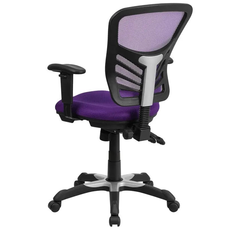 Brielle Mid-Back Purple Mesh Executive Swivel Chair w/Adj Arms iHome Studio