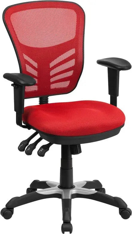 Brielle Mid-Back Red Mesh Executive Swivel Chair w/Adj Arms iHome Studio