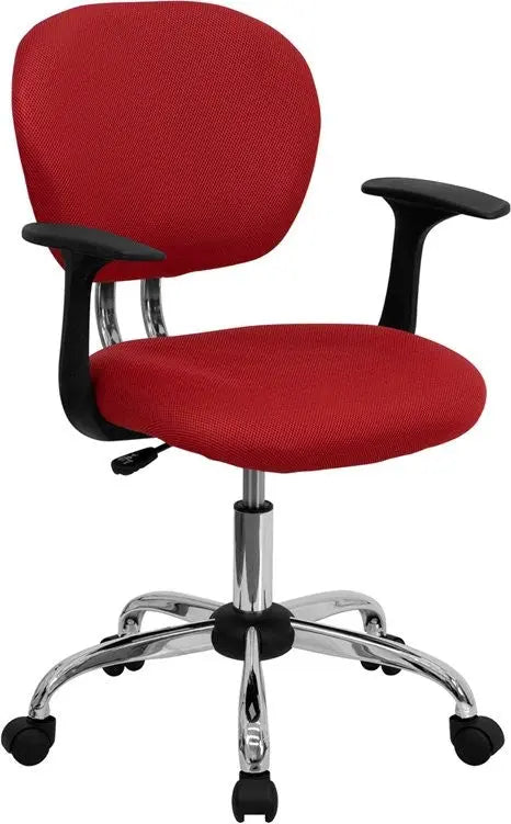 Brielle Mid-Back Red Mesh Swivel Home/Office Task Chair w/Arms iHome Studio