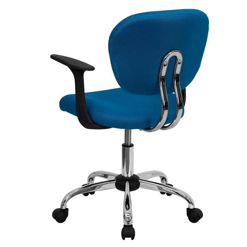 Brielle Mid-Back Turquoise Mesh Swivel Home/Office Task Chair w/Arms iHome Studio