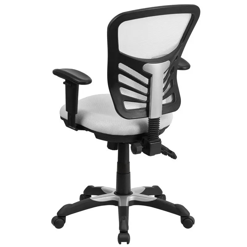 Brielle Mid-Back White Mesh Executive Swivel Chair w/Adj Arms iHome Studio