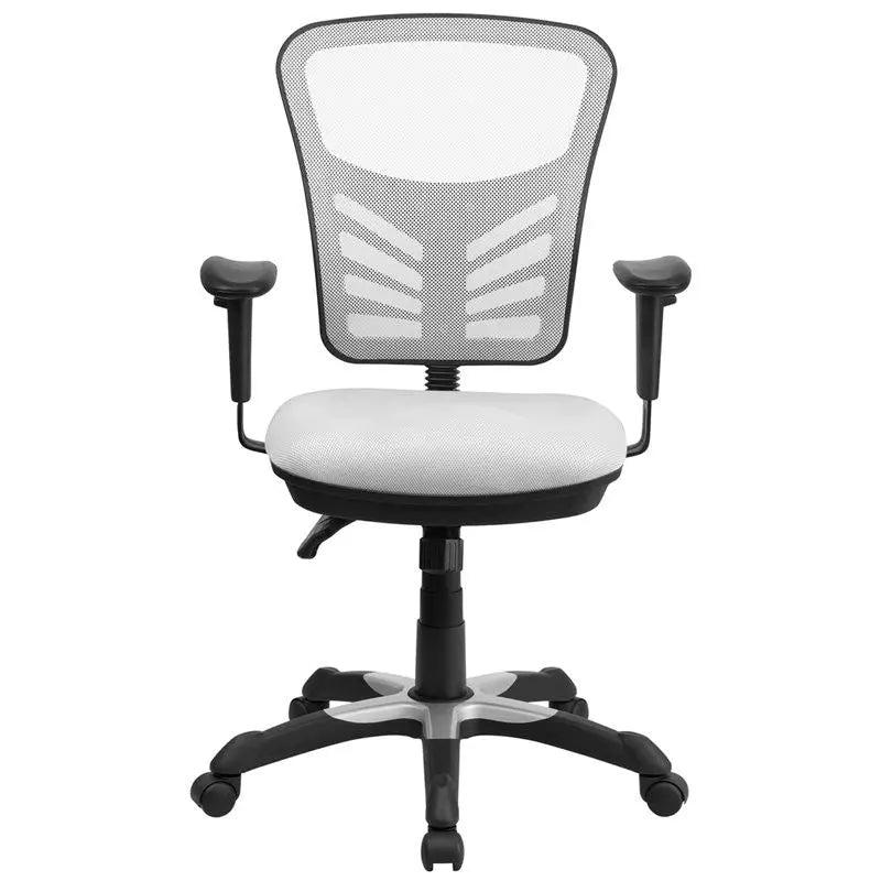 Brielle Mid-Back White Mesh Executive Swivel Chair w/Adj Arms iHome Studio