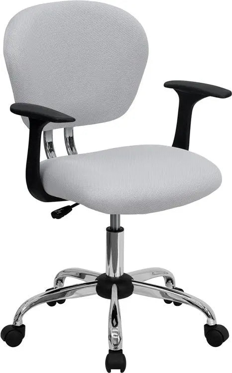 Brielle Mid-Back White Mesh Swivel Home/Office Task Chair w/Arms iHome Studio