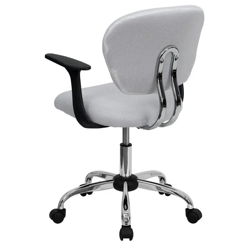 Brielle Mid-Back White Mesh Swivel Home/Office Task Chair w/Arms iHome Studio