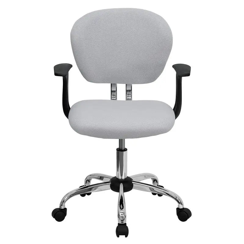 Brielle Mid-Back White Mesh Swivel Home/Office Task Chair w/Arms iHome Studio