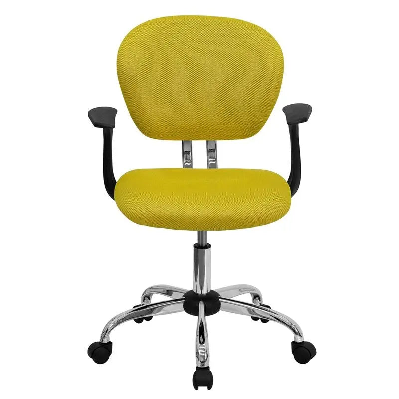 Brielle Mid-Back Yellow Mesh Swivel Home/Office Task Chair w/Arms iHome Studio