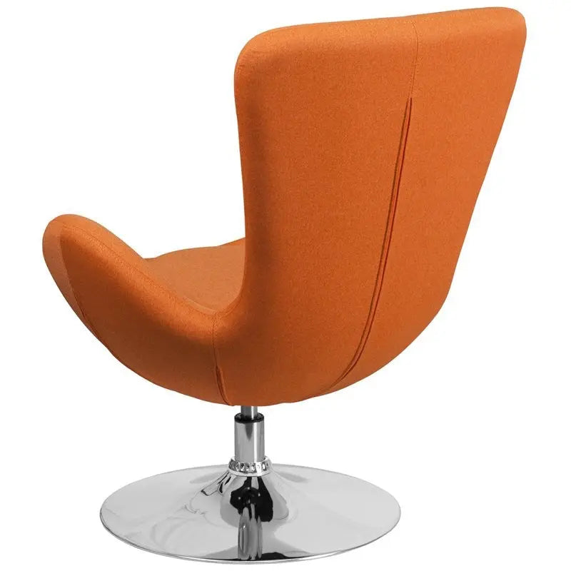 Brielle Orange Fabric Side Office Reception/Guest Egg Chair, Curved Arms iHome Studio