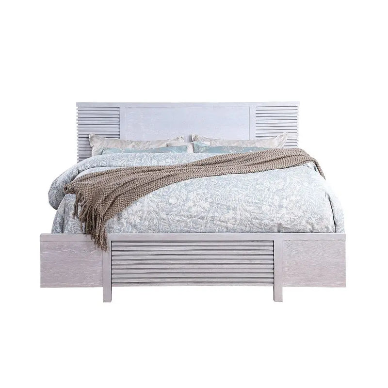 Brielle Queen Bed w/Front Drawer, White iHome Studio