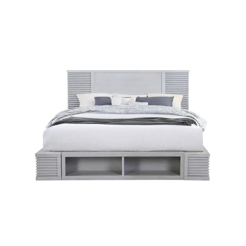 Brielle Queen Bed w/Front Drawer, White iHome Studio