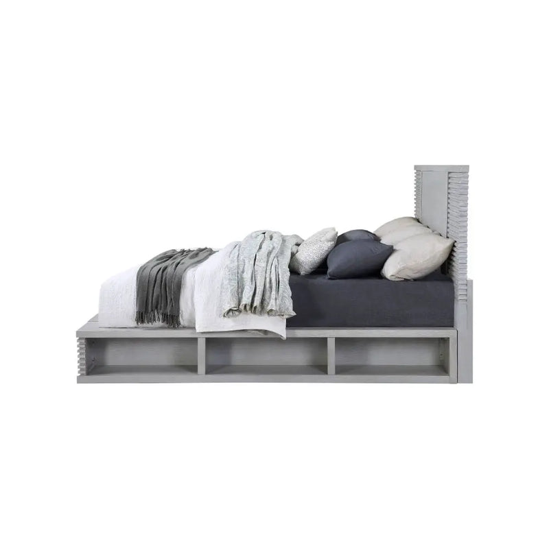 Brielle Queen Bed w/Front Drawer, White iHome Studio