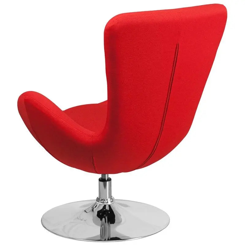 Brielle Red Fabric Side Office Reception/Guest Egg Chair, Curved Arms iHome Studio