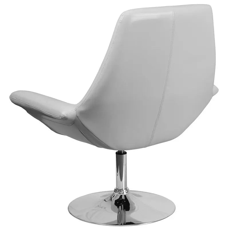 Brielle White Leather Side Office Reception/Guest Chair w/Integrated Arms iHome Studio