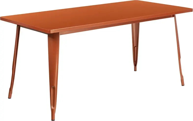 Brimmes Rectangular 31.5'' x 63'' Copper Metal Table for Patio/Bar iHome Studio