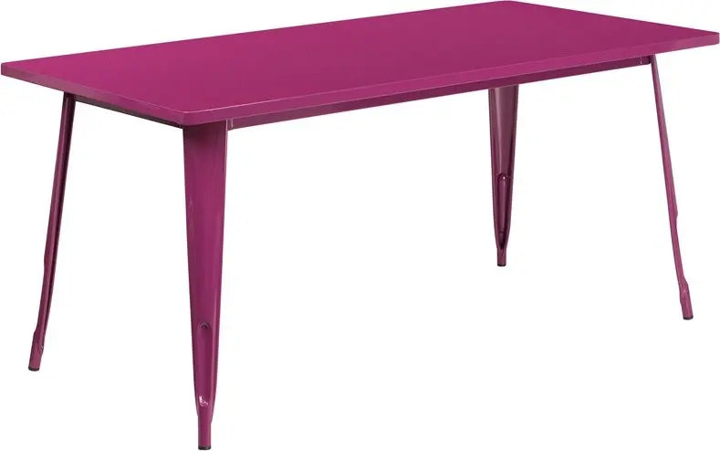 Brimmes Rectangular 31.5'' x 63'' Purple Metal Table for Patio/Bar iHome Studio