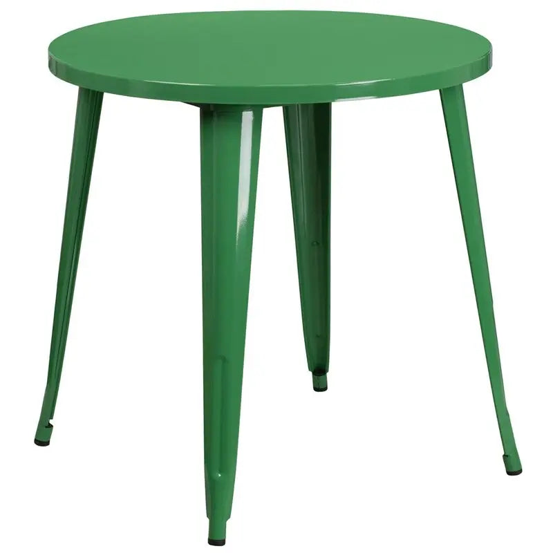 Brimmes Round 30'' Green Metal Table for Patio/Bar iHome Studio