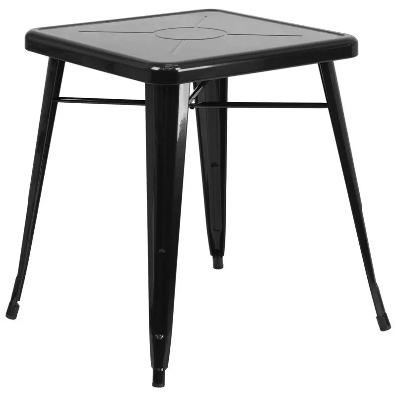 Brimmes Square 23.75'' Black Metal Table for Patio/Bar iHome Studio