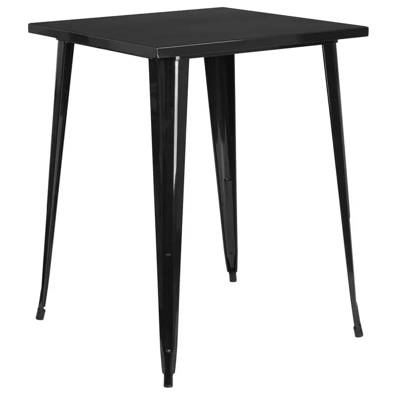 Brimmes Square 31.5'' Bar Height Black Metal Table for Patio/Bar iHome Studio