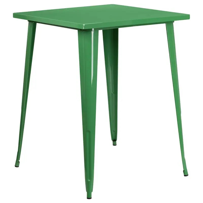 Brimmes Square 31.5'' Bar Height Green Metal Table for Patio/Bar iHome Studio