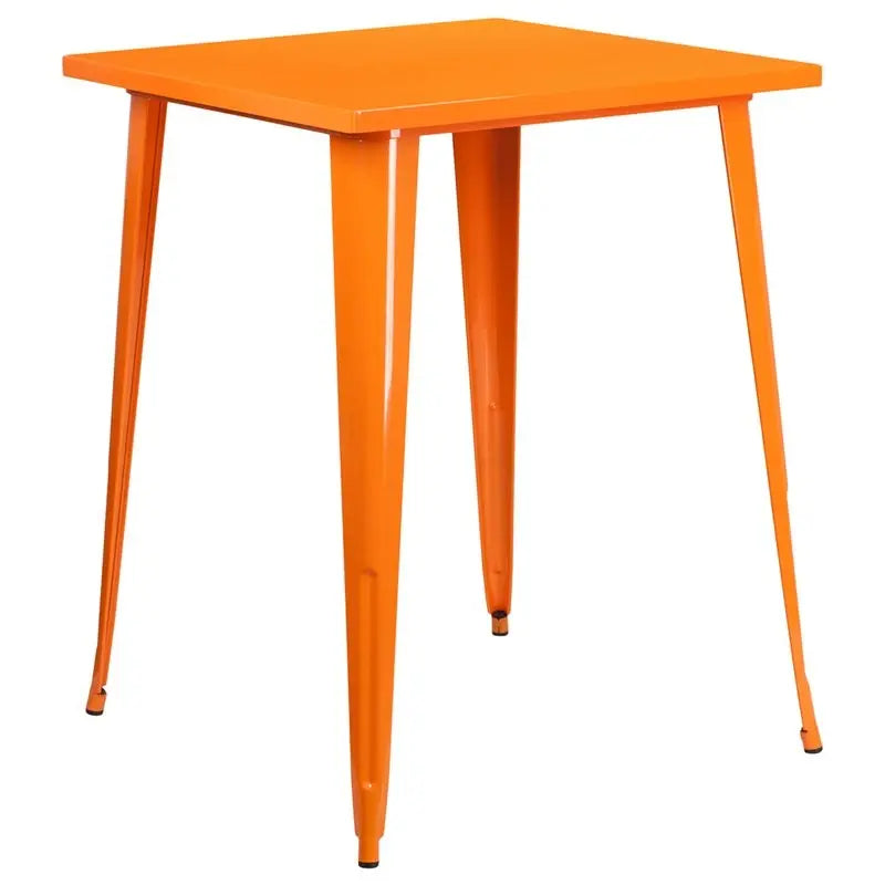 Brimmes Square 31.5'' Bar Height Orange Metal Table for Patio/Bar iHome Studio
