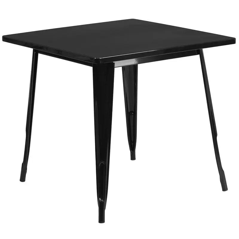 Brimmes Square 31.5'' Black Metal Table for Patio/Bar iHome Studio