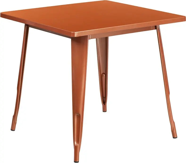 Brimmes Square 31.5'' Copper Metal Table for Patio/Bar iHome Studio