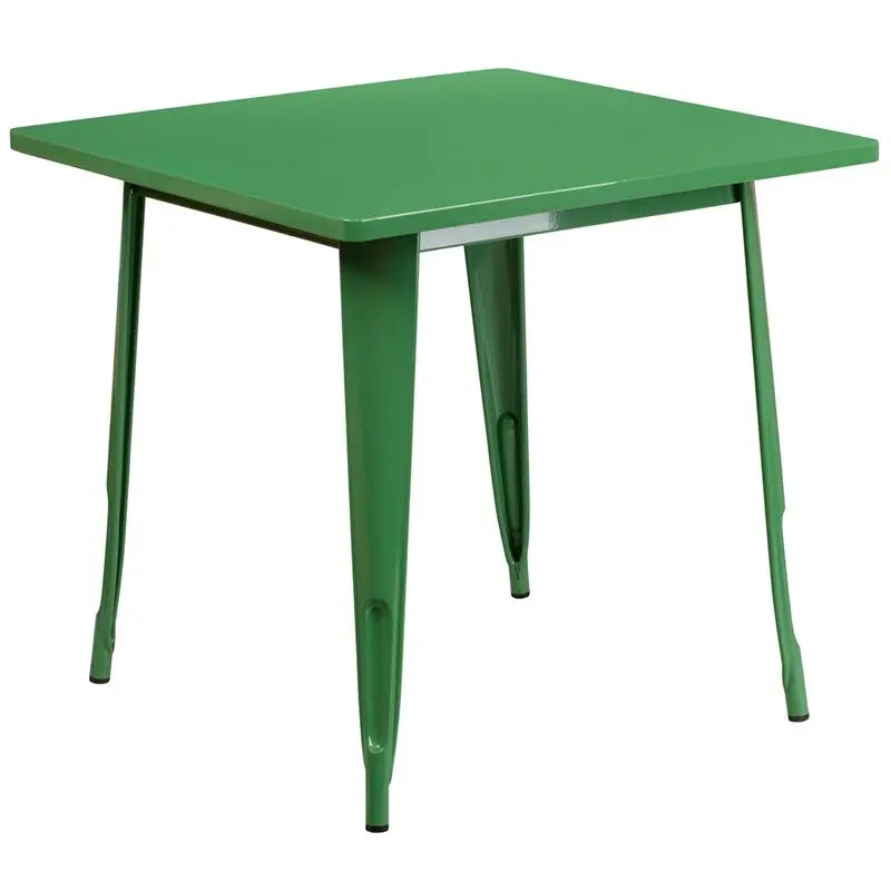Brimmes Square 31.5'' Green Metal Table for Patio/Bar iHome Studio
