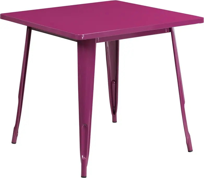 Brimmes Square 31.5'' Purple Metal Table for Patio/Bar iHome Studio