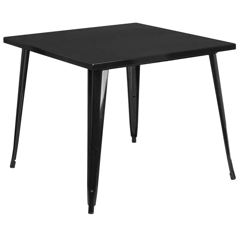 Brimmes Square 35.5'' Black Metal Table for Patio/Bar iHome Studio