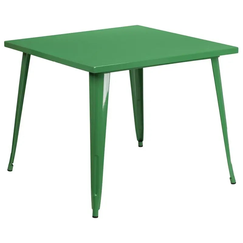 Brimmes Square 35.5'' Green Metal Table for Patio/Bar iHome Studio