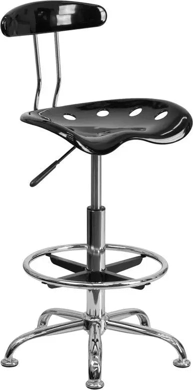 Brittany Black Professional Drafting Stool w/Tractor Seat iHome Studio