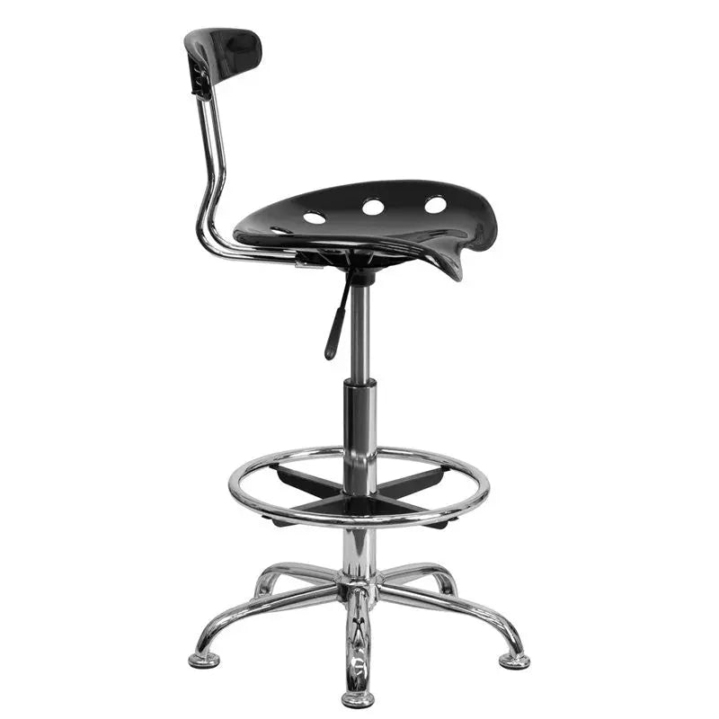 Brittany Black Professional Drafting Stool w/Tractor Seat iHome Studio