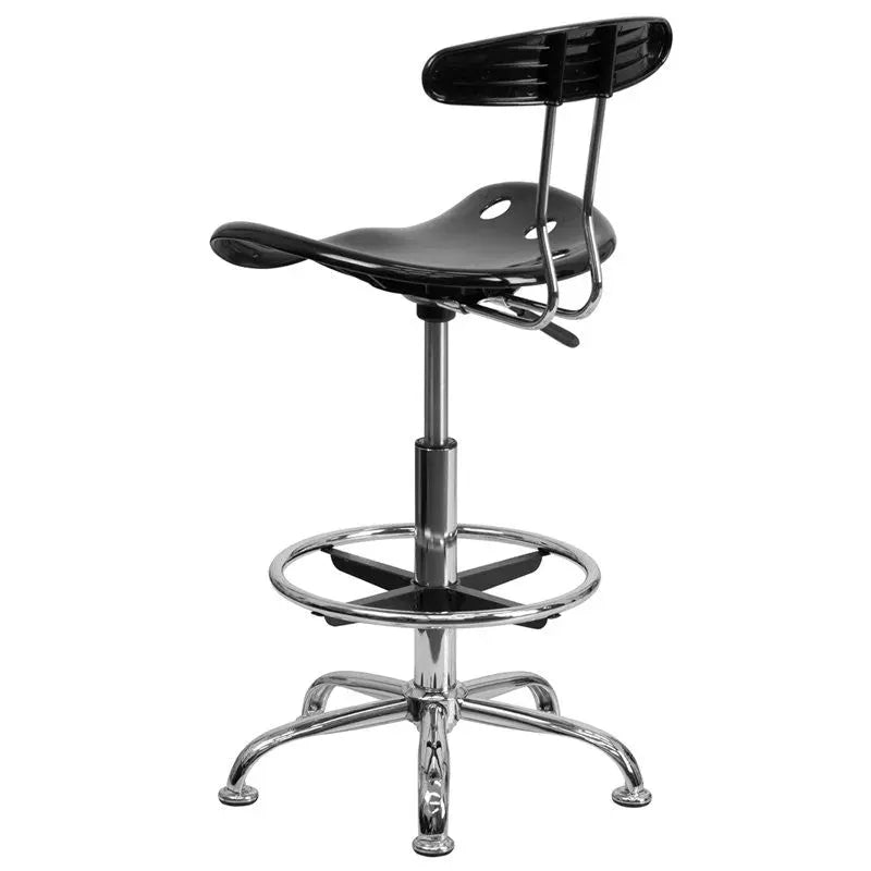Brittany Black Professional Drafting Stool w/Tractor Seat iHome Studio
