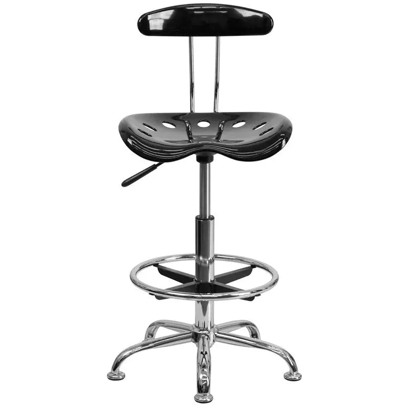 Brittany Black Professional Drafting Stool w/Tractor Seat iHome Studio