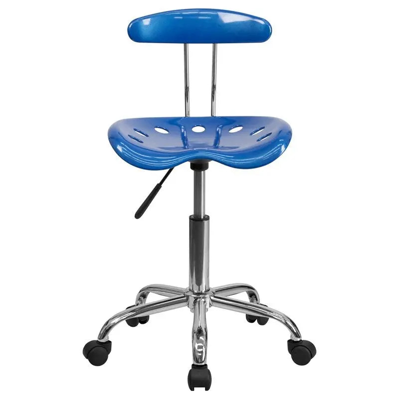 Brittany Bright Blue Swivel Home/Office Task Chair w/Tractor Seat iHome Studio