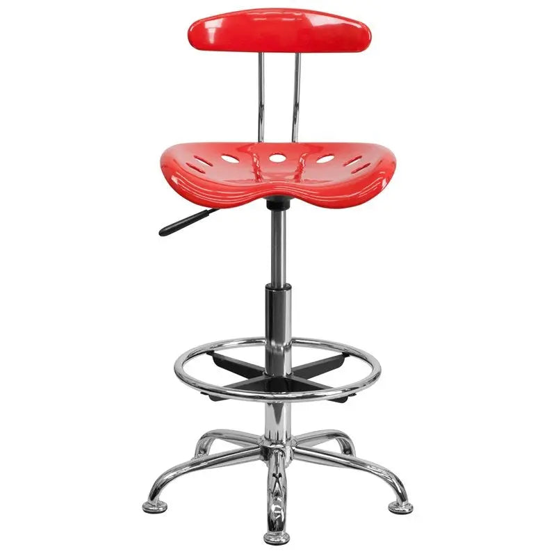 Brittany Cherry Tomato Professional Drafting Stool w/Tractor Seat iHome Studio