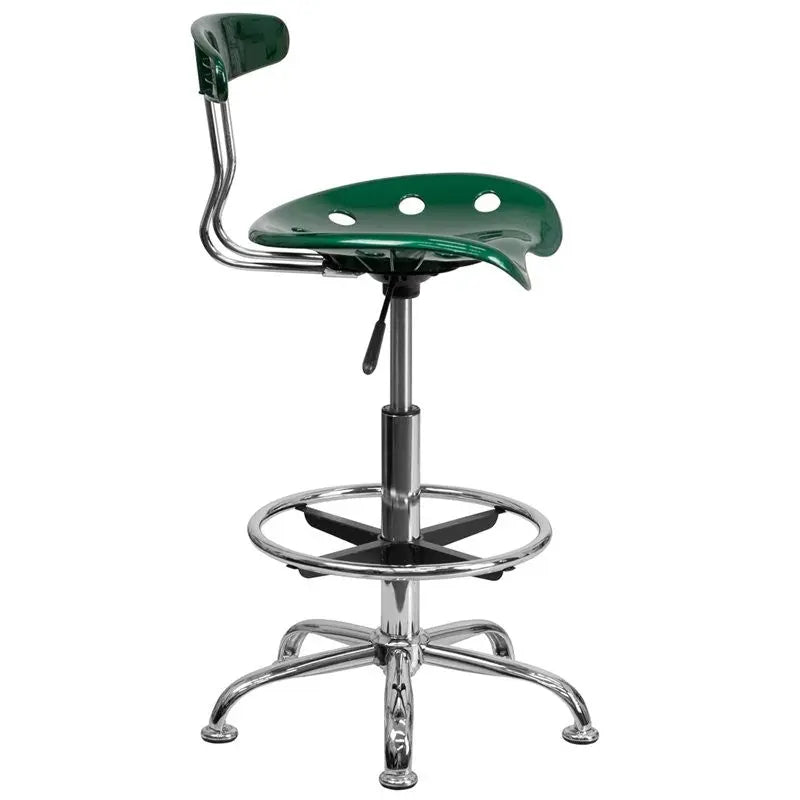 Brittany Green Professional Drafting Stool w/Tractor Seat iHome Studio