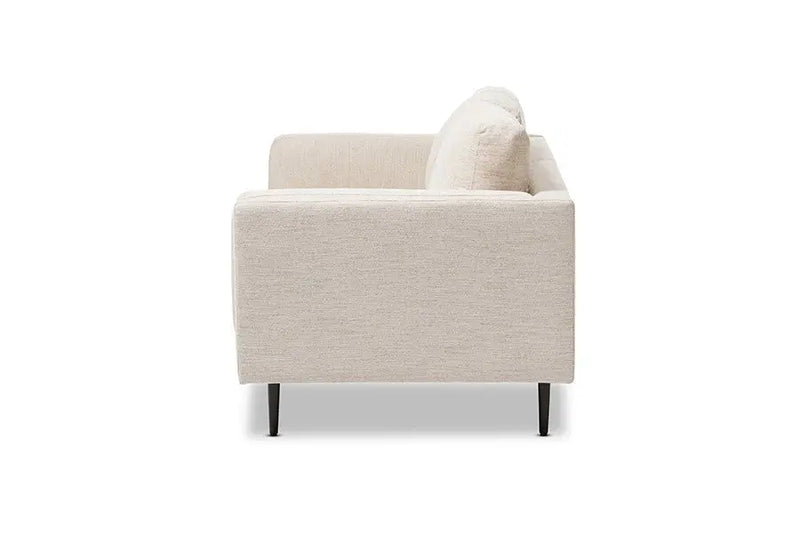 Brittany Light Beige Fabric Upholstered 3-Seater Sofa iHome Studio