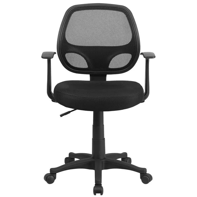 Brittany Mid-Back Black Mesh Swivel Home/Office Task Chair w/Arms iHome Studio