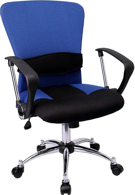 Brittany Mid-Back Blue Mesh Swivel Home/Office Task Chair w/Arms iHome Studio