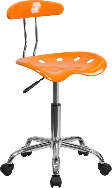 Brittany Orange Swivel Home/Office Task Chair w/Tractor Seat iHome Studio