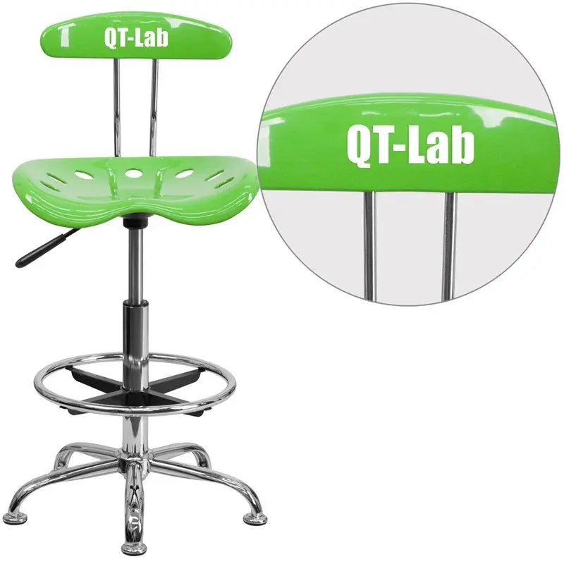 Brittany Personalized Apple Green Professional Drafting Stool w/Tractor Seat iHome Studio