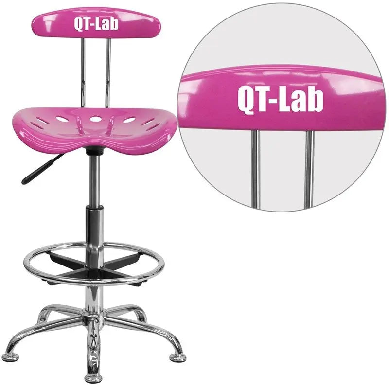 Brittany Personalized Candy Professional Drafting Stool w/Tractor Seat iHome Studio