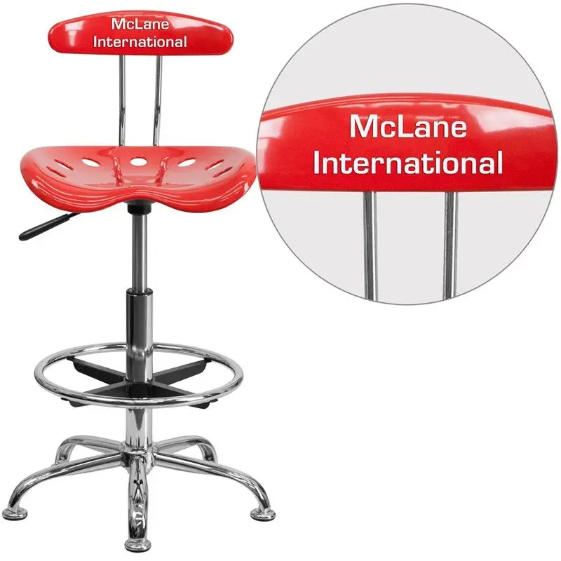 Brittany Personalized Cherry Tomato Professional Drafting Stool w/Tractor Seat iHome Studio