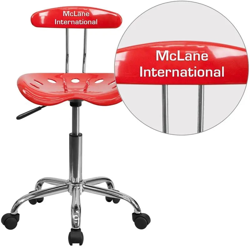 Brittany Personalized Cherry Tomato Swivel Home/Office Task Chair w/Tractor Seat iHome Studio